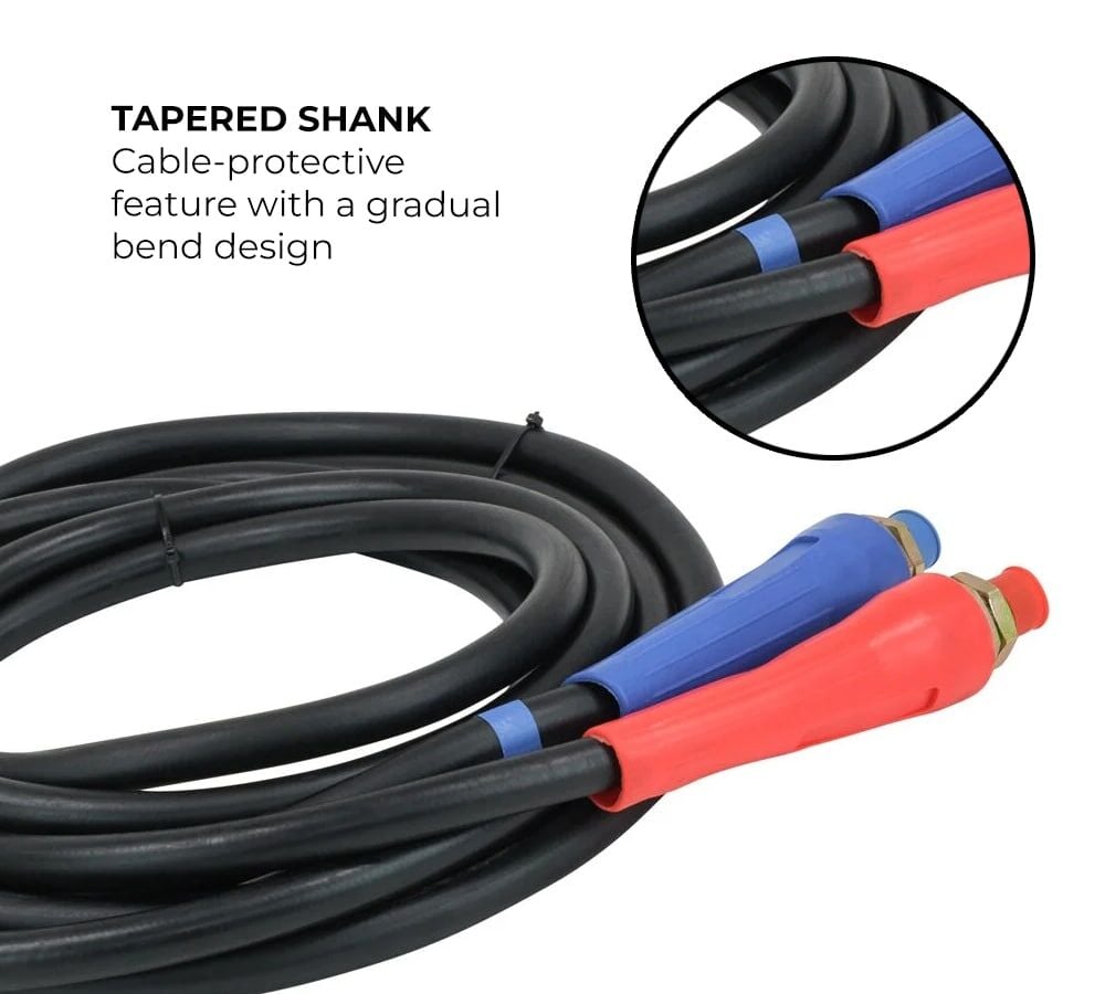 Tapered shank cable-protective grip design infographic