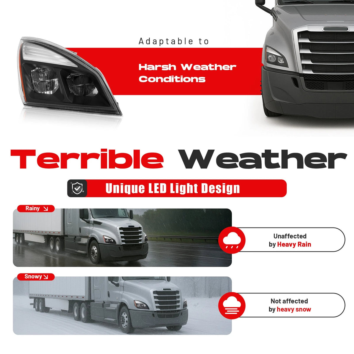 LED Headlight with DRL | Freightliner Cascadia 2018+
